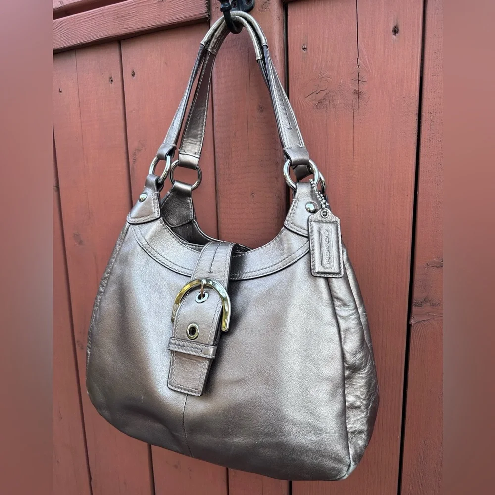 Coach SoHo Lynn Hobo Shoulder Bag Metallic Bronze - Picture 2 of 16